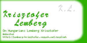 krisztofer lemberg business card